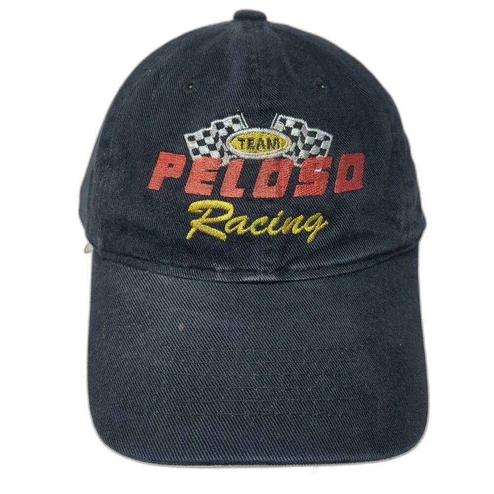 Sportsman Baseball Cap Black One Size Peloso Racing Team Slideback Cotton Hat